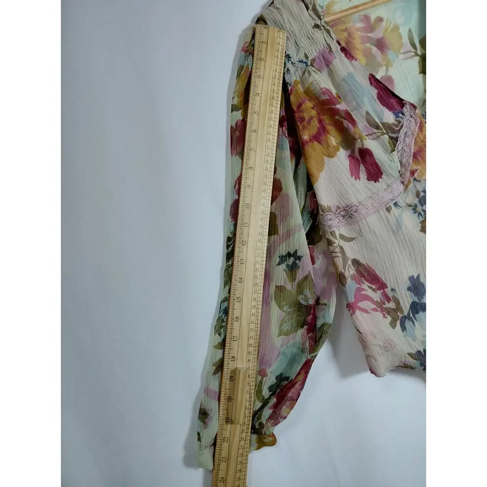 Newport Newso Multicolor Floral Lightweight Blouse Women Plus Size 14W